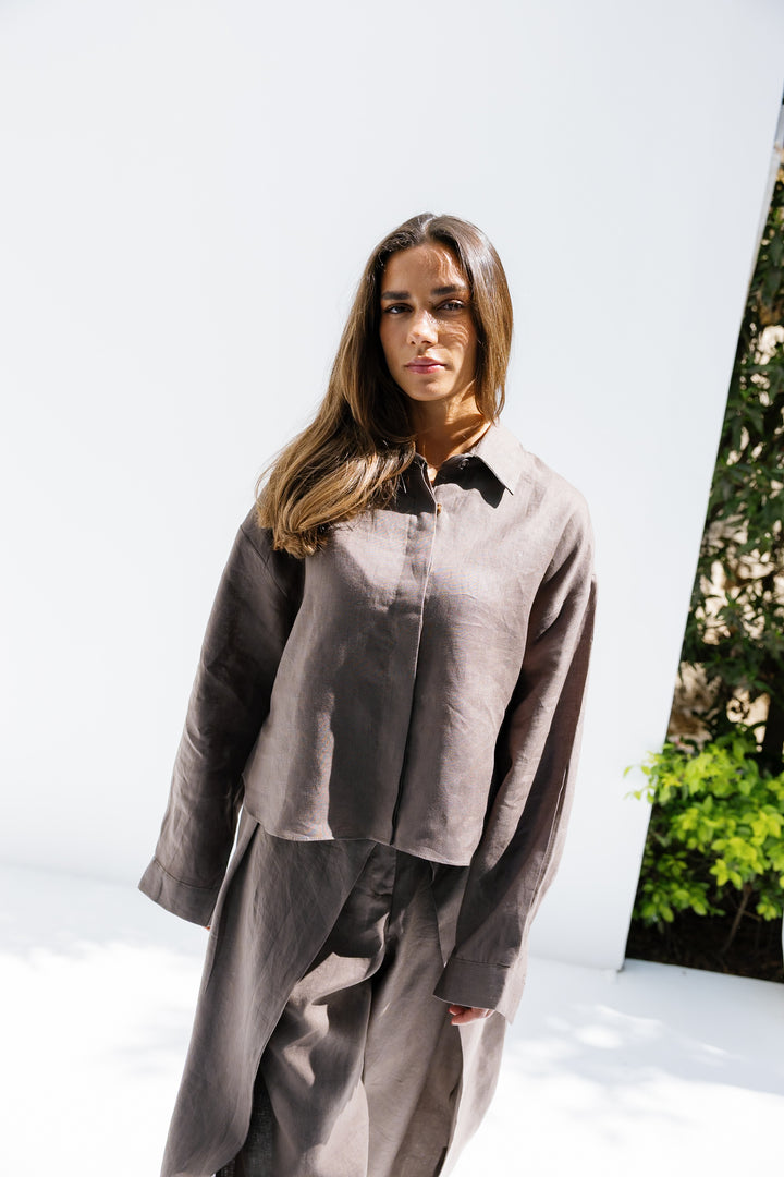 Essential Linen Shirt - Brown
