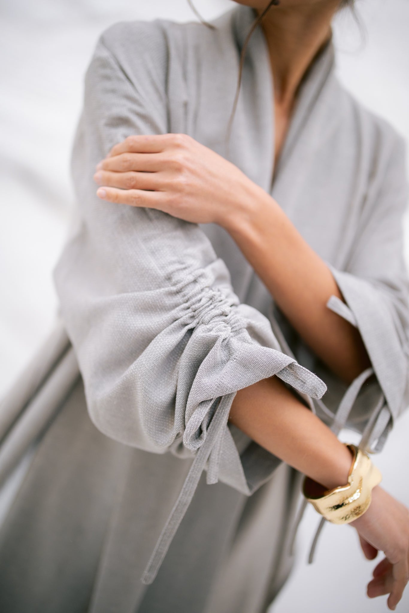 The Round Up Scarfed Kaftan - Grey