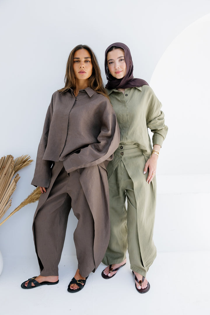 Essential Linen Shirt - Brown