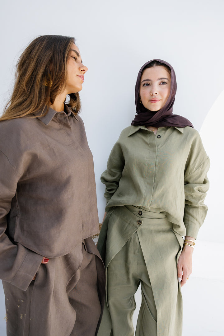 Essential Linen Shirt - Brown