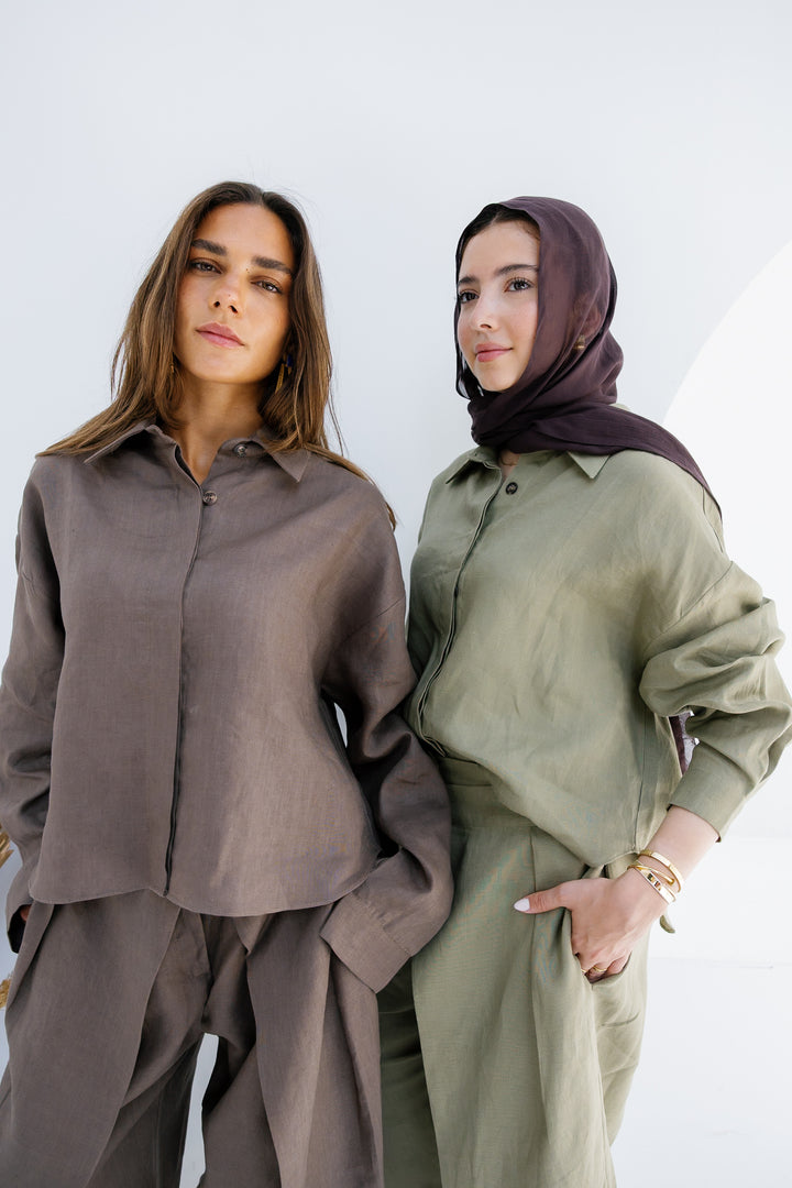 Essential Linen Shirt - Brown