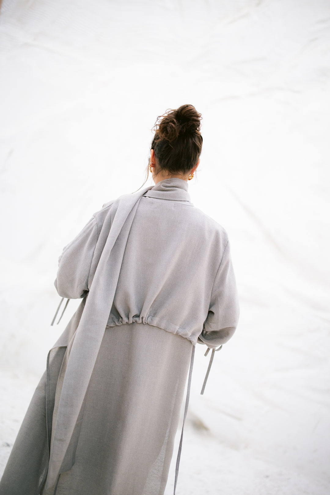 The Round Up Scarfed Kaftan - Grey
