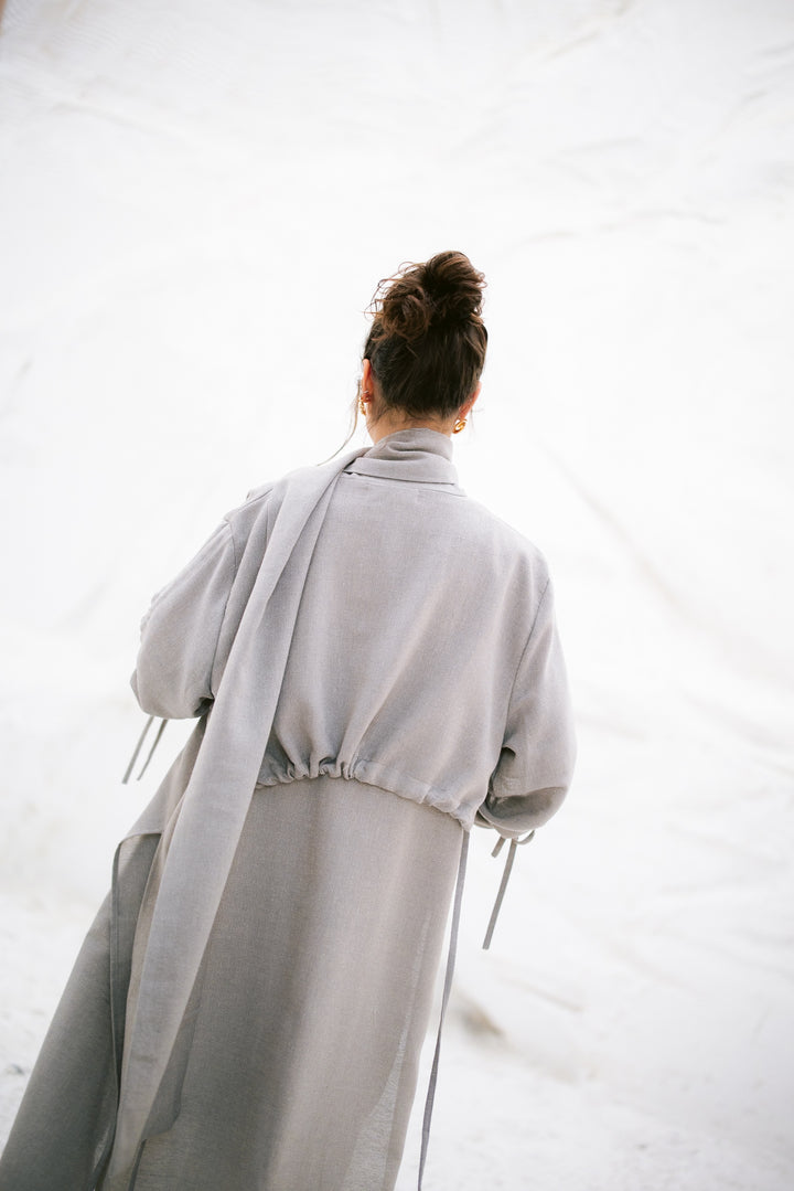 The Round Up Scarfed Kaftan - Grey