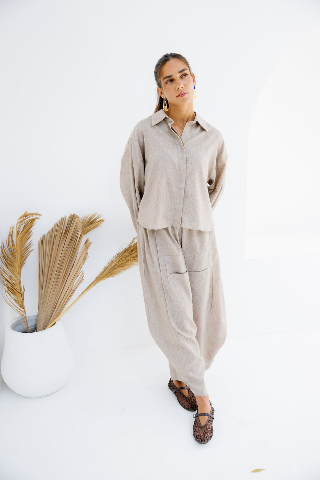 Breeze Linen Shirt - Nude Beige
