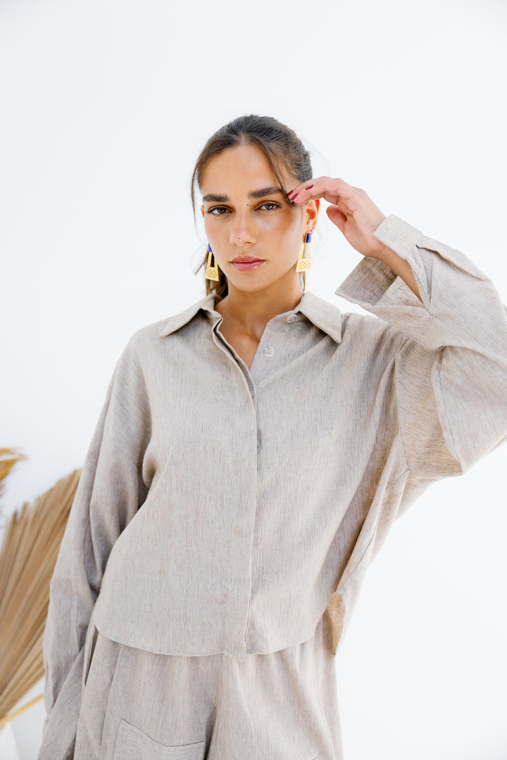 Breeze Linen Shirt - Nude Beige