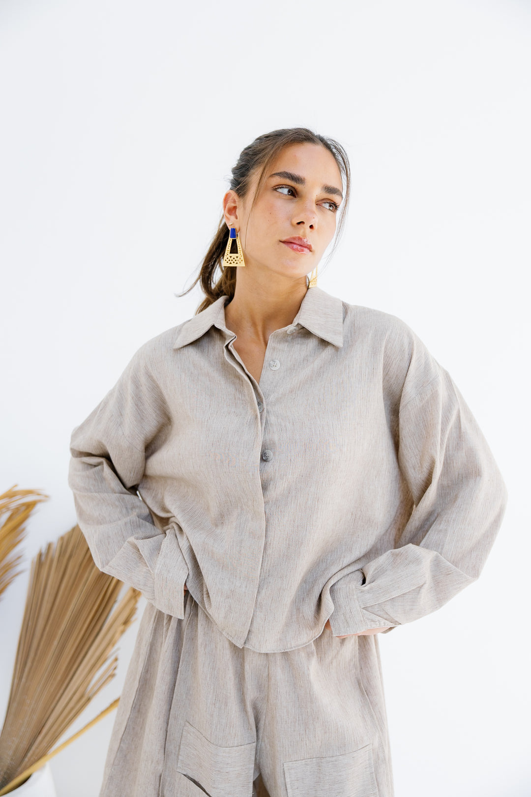 Breeze Linen Shirt - Nude Beige