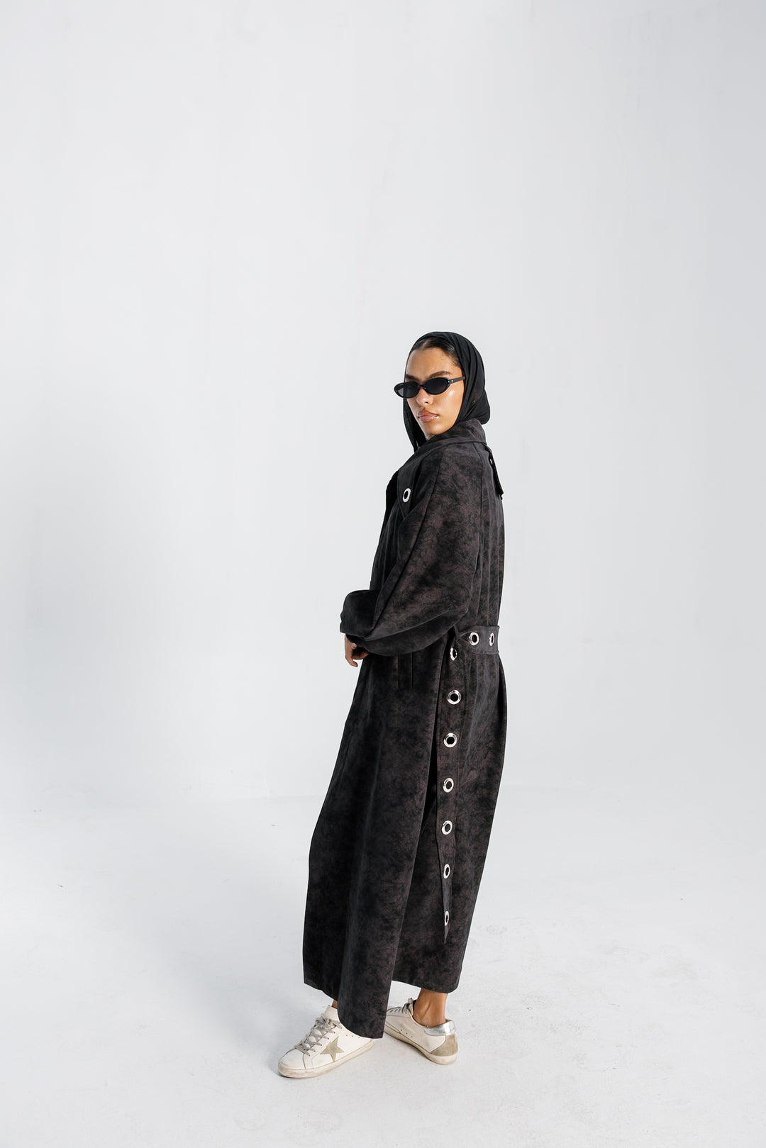 Matte Leather Coat - Burgundy