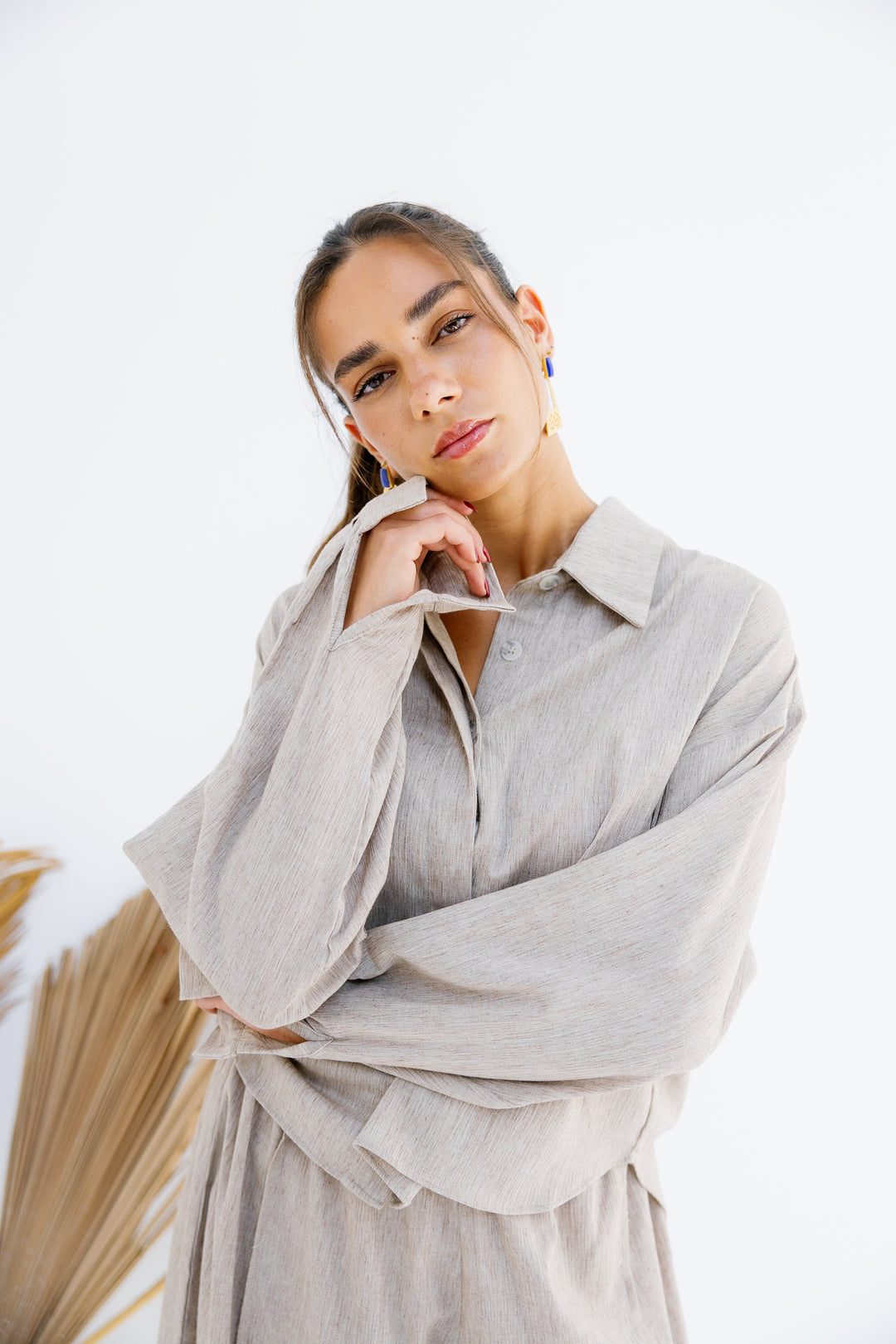 Breeze Linen Shirt - Nude Beige