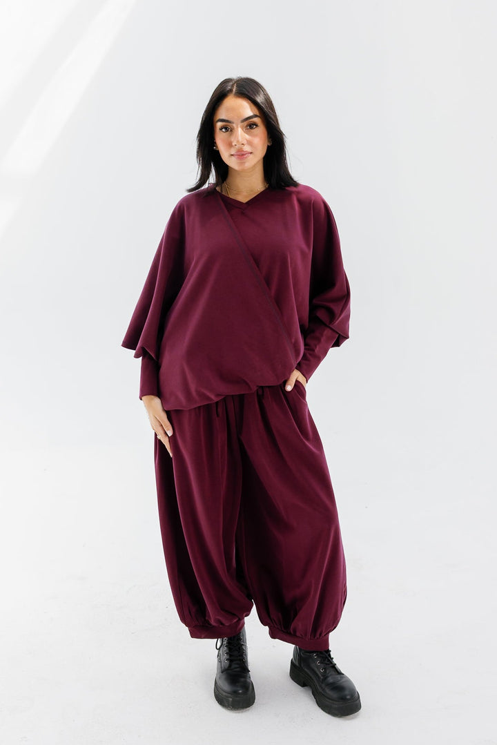 Gather Top - Burgundy