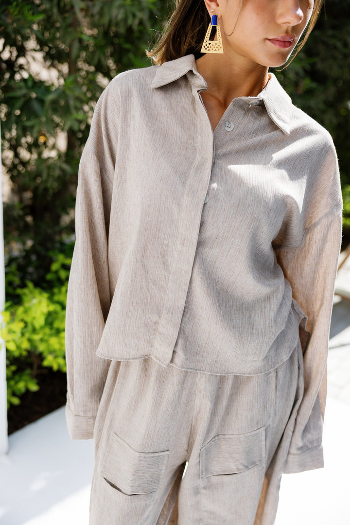 Breeze Linen Shirt - Nude Beige