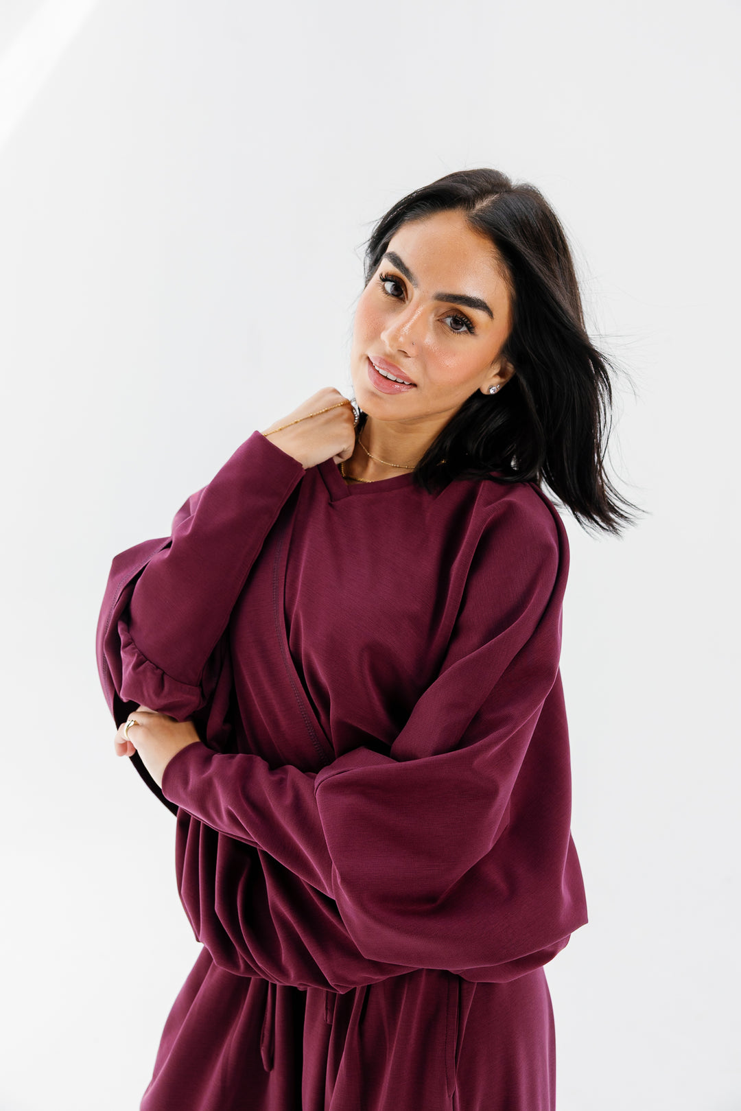 Gather Top - Burgundy