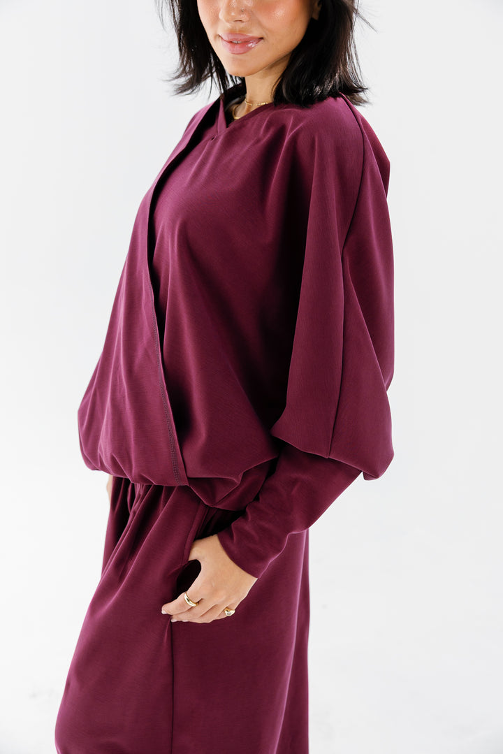 Gather Top - Burgundy