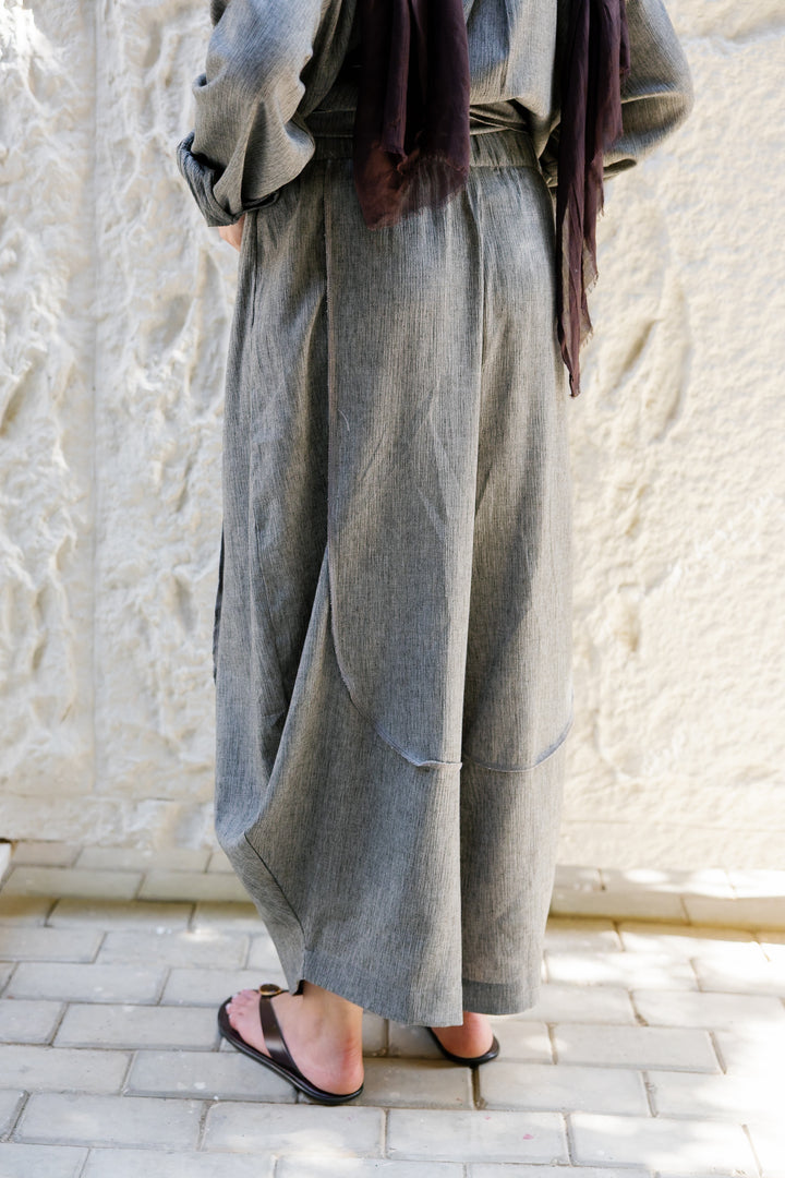 Breeze Balloon Linen Pants - Grey