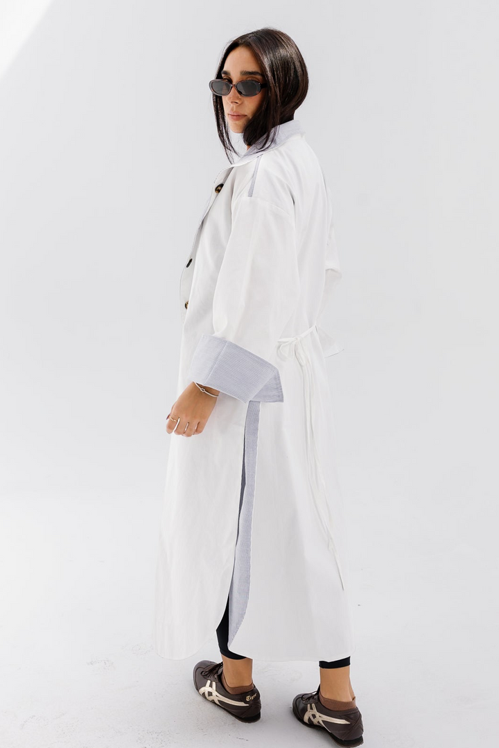 Inside Out Trench - White