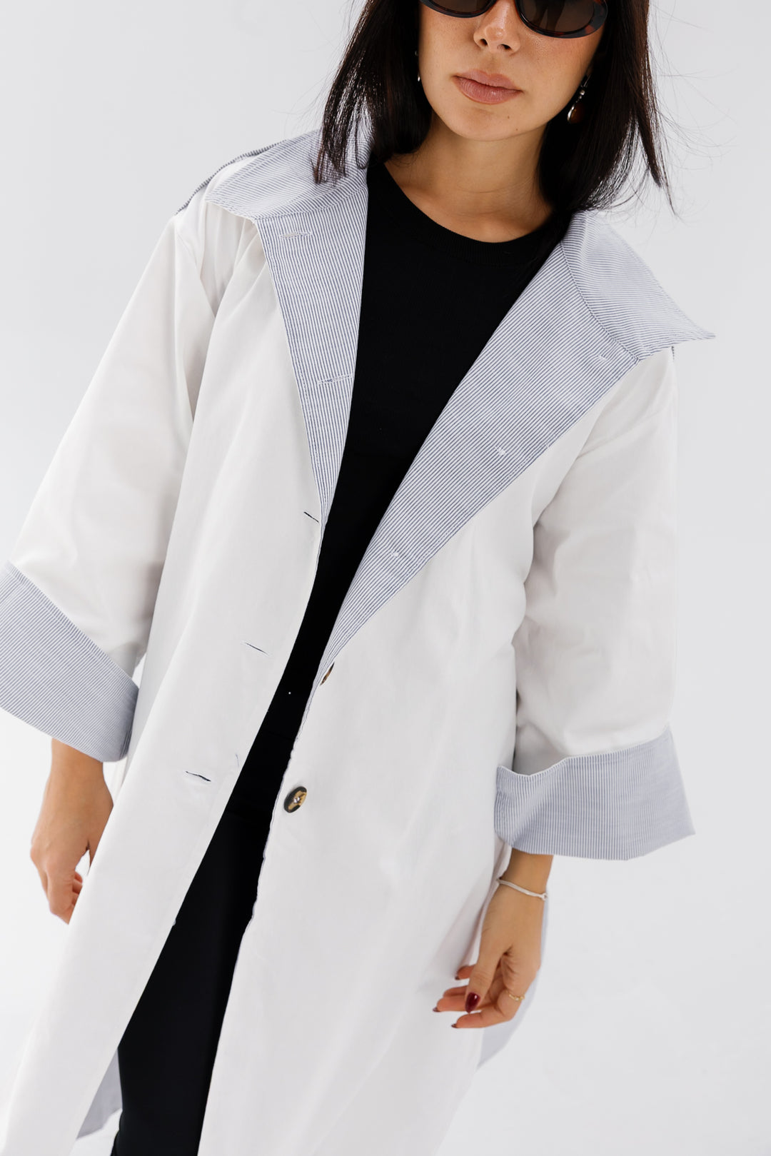 Inside Out Trench - White