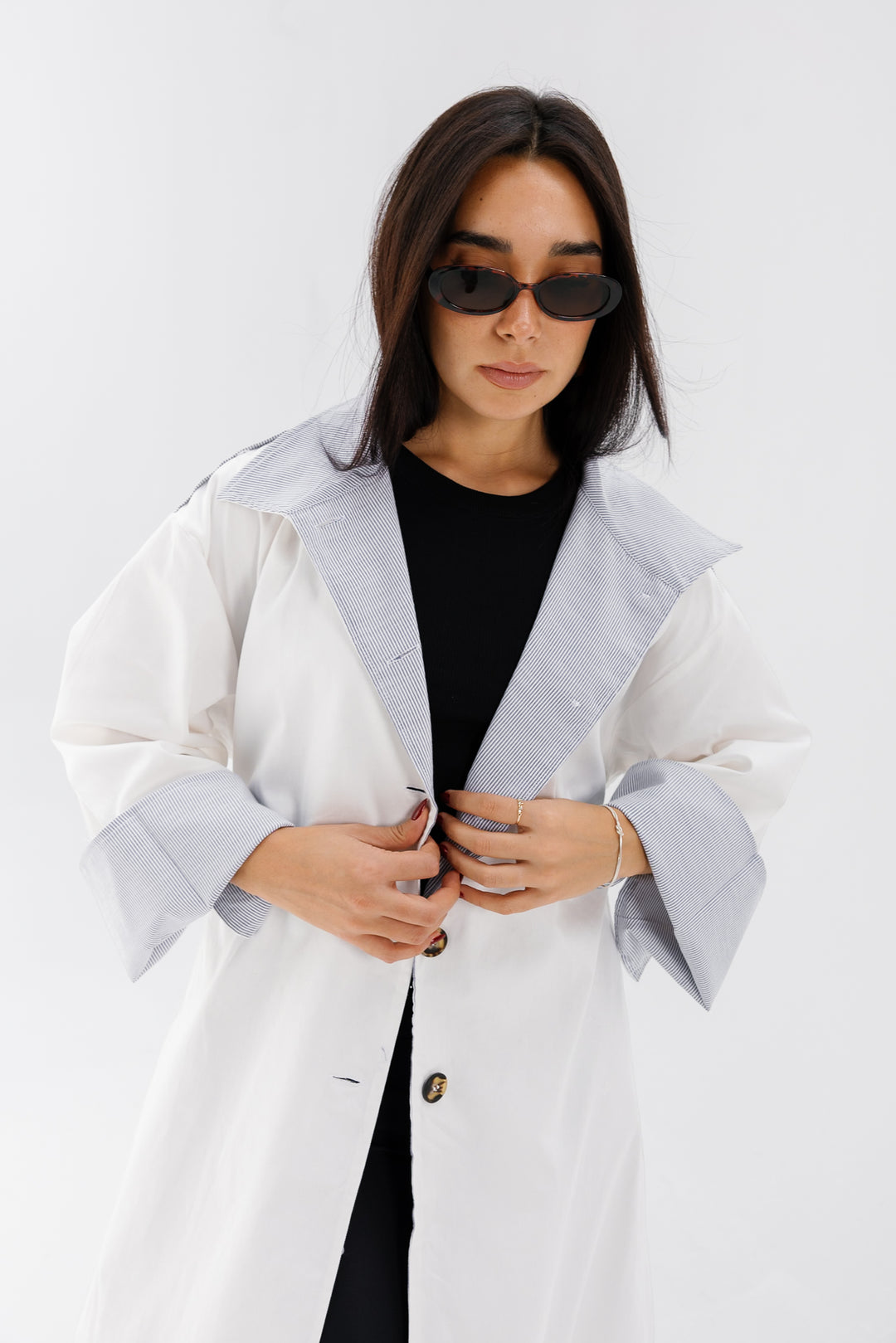 Inside Out Trench - White
