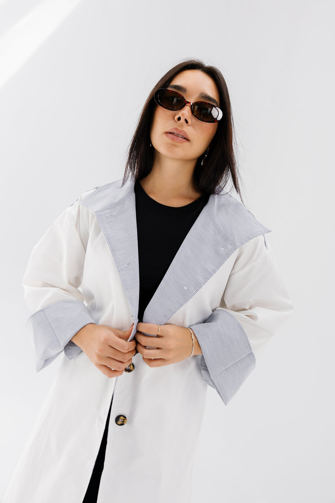 Inside Out Trench - White