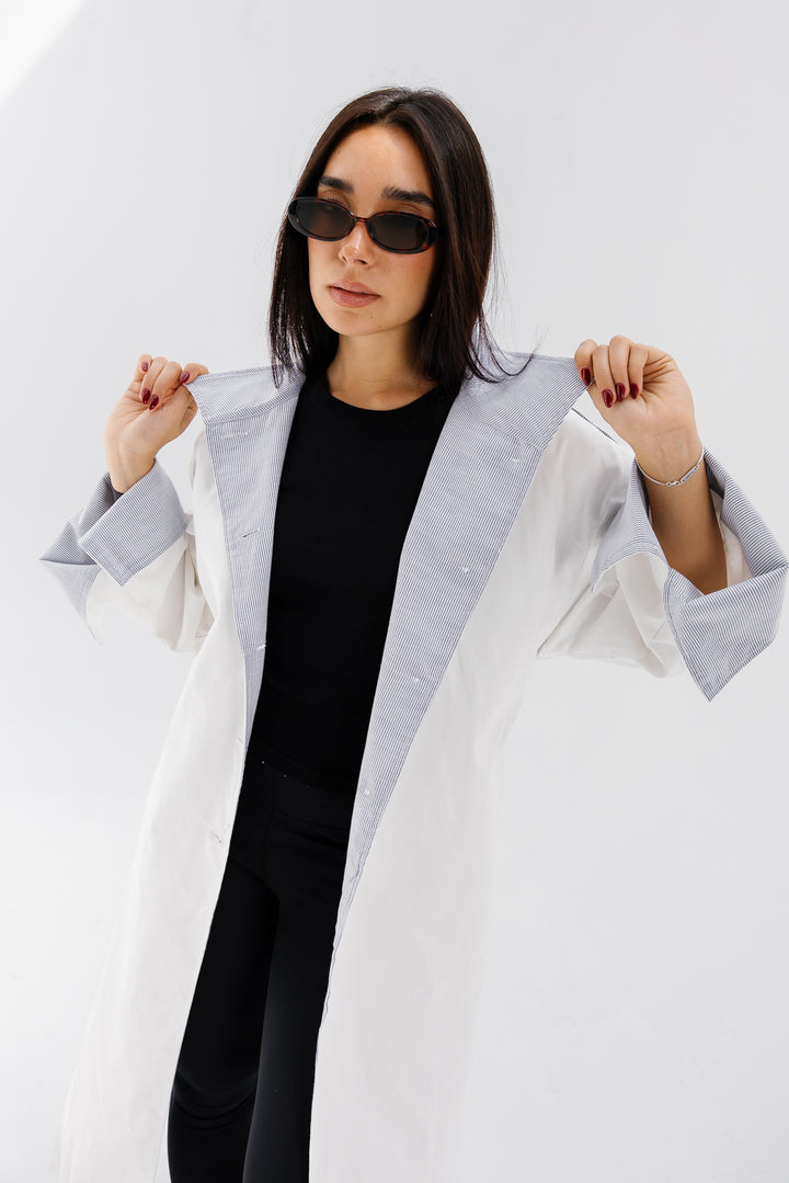 Inside Out Trench - White