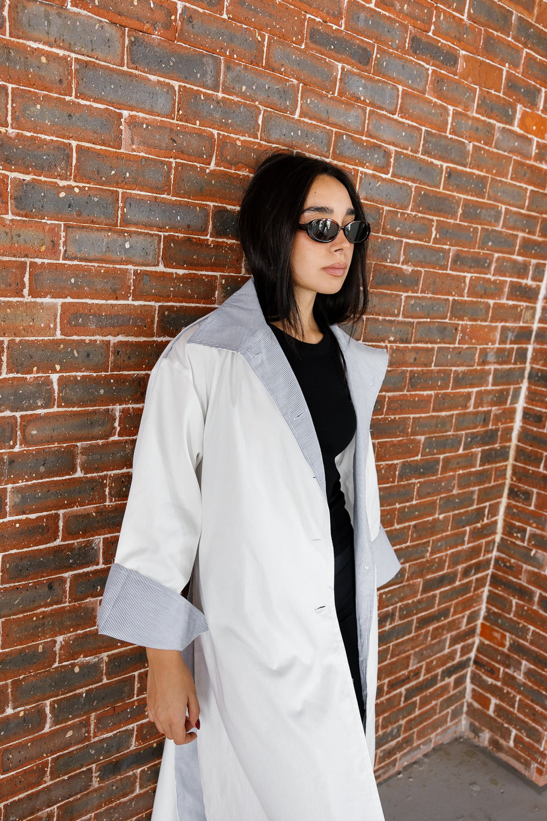 Inside Out Trench - White