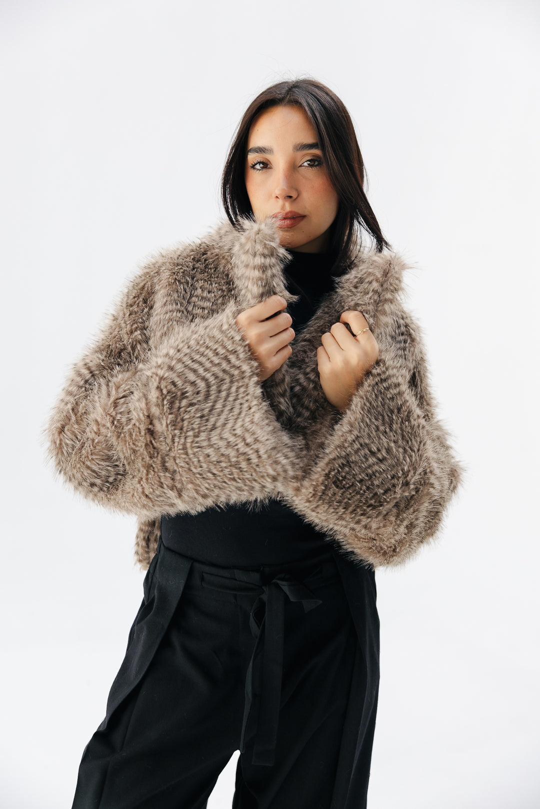 Plush Fur Jacket - Nude Beige (Premium Edition)