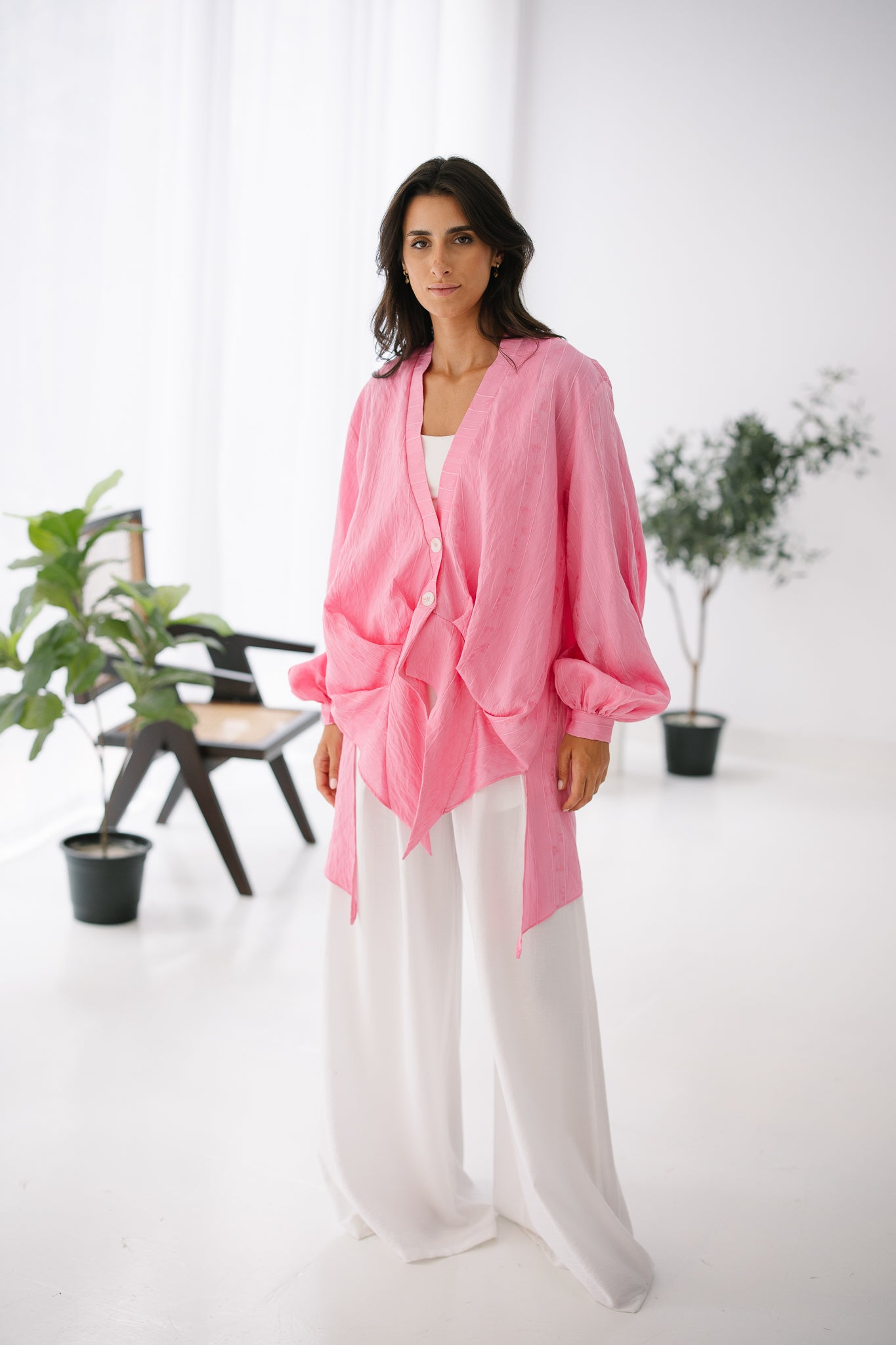 Coastal Textured Shirt - Pink