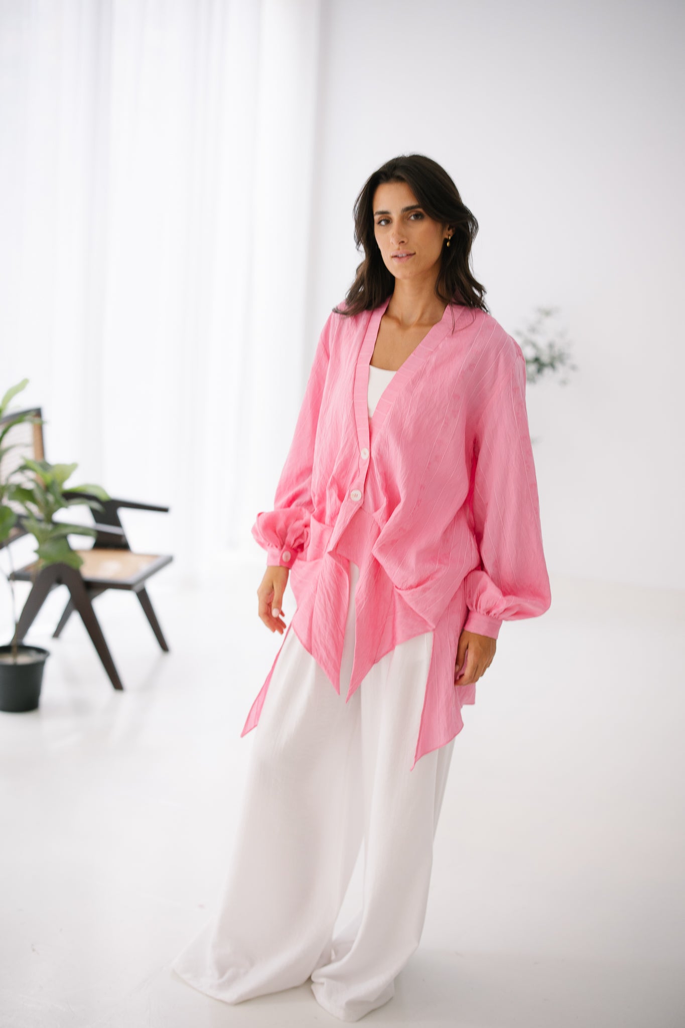 Coastal Textured Shirt - Pink