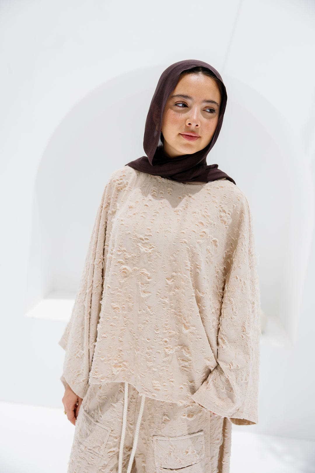 Jacquard Top - Beige