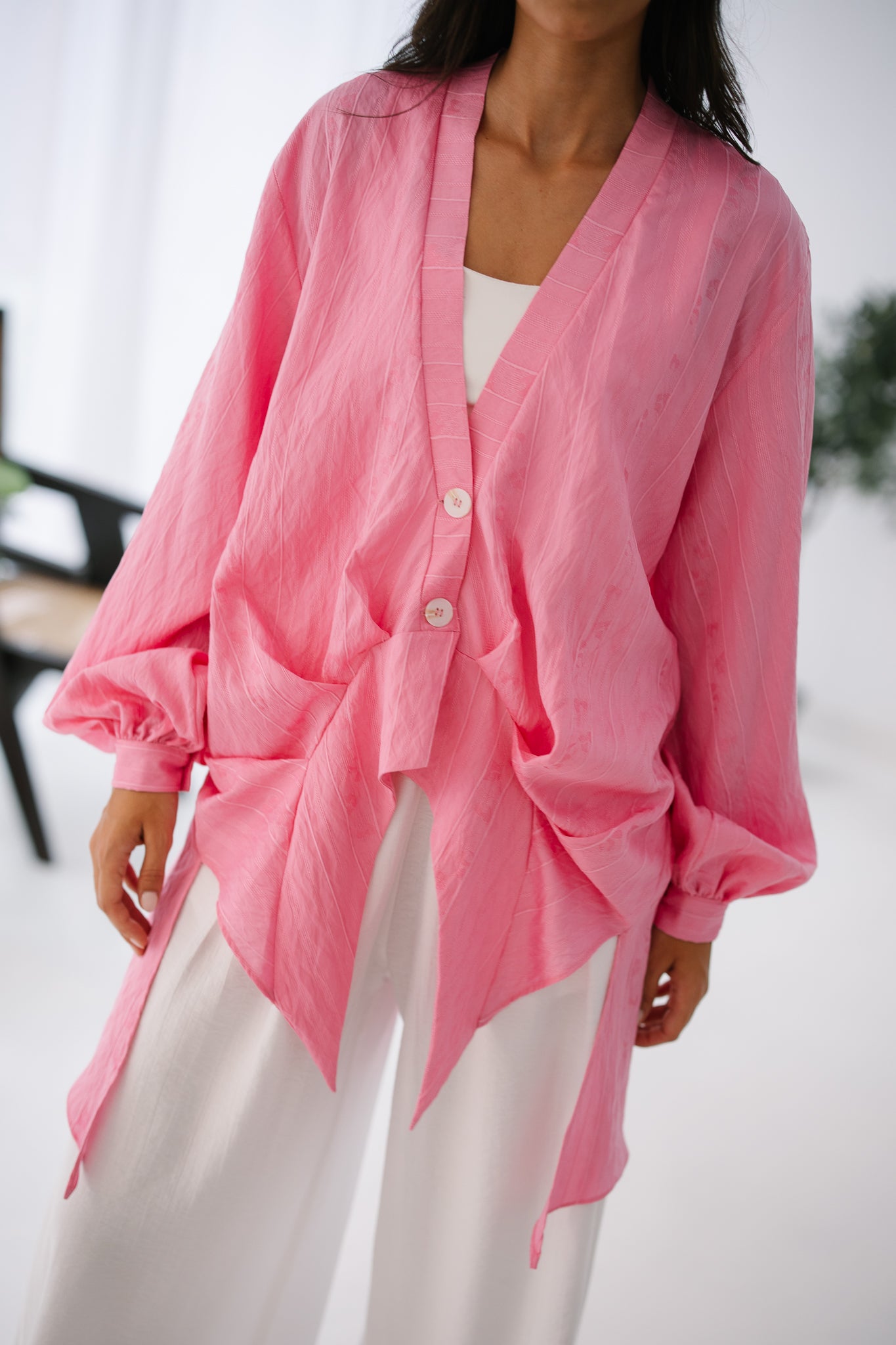 Coastal Textured Shirt - Pink