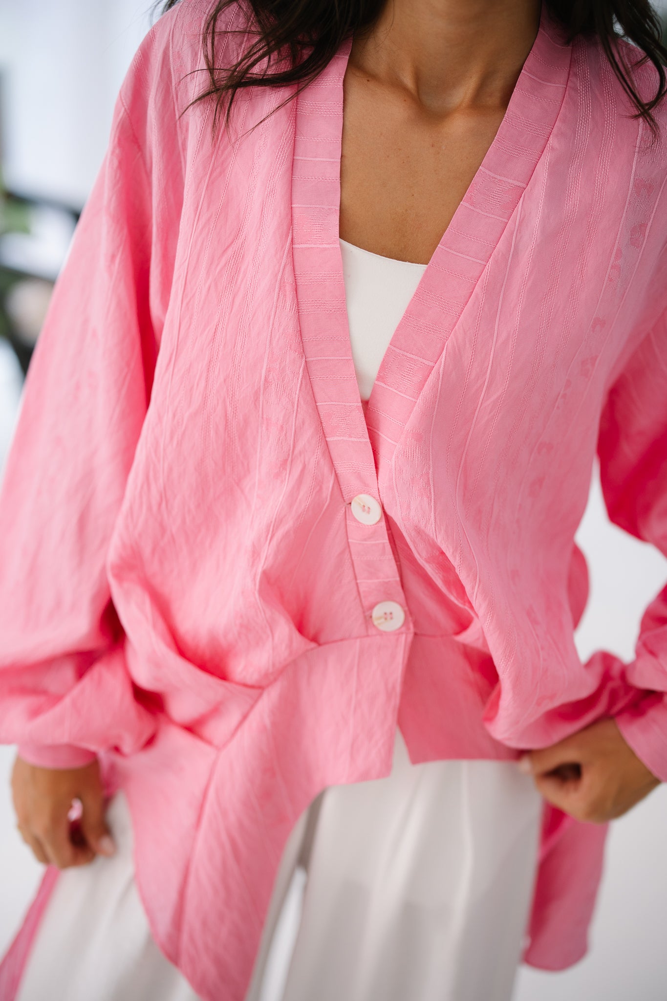 Coastal Textured Shirt - Pink