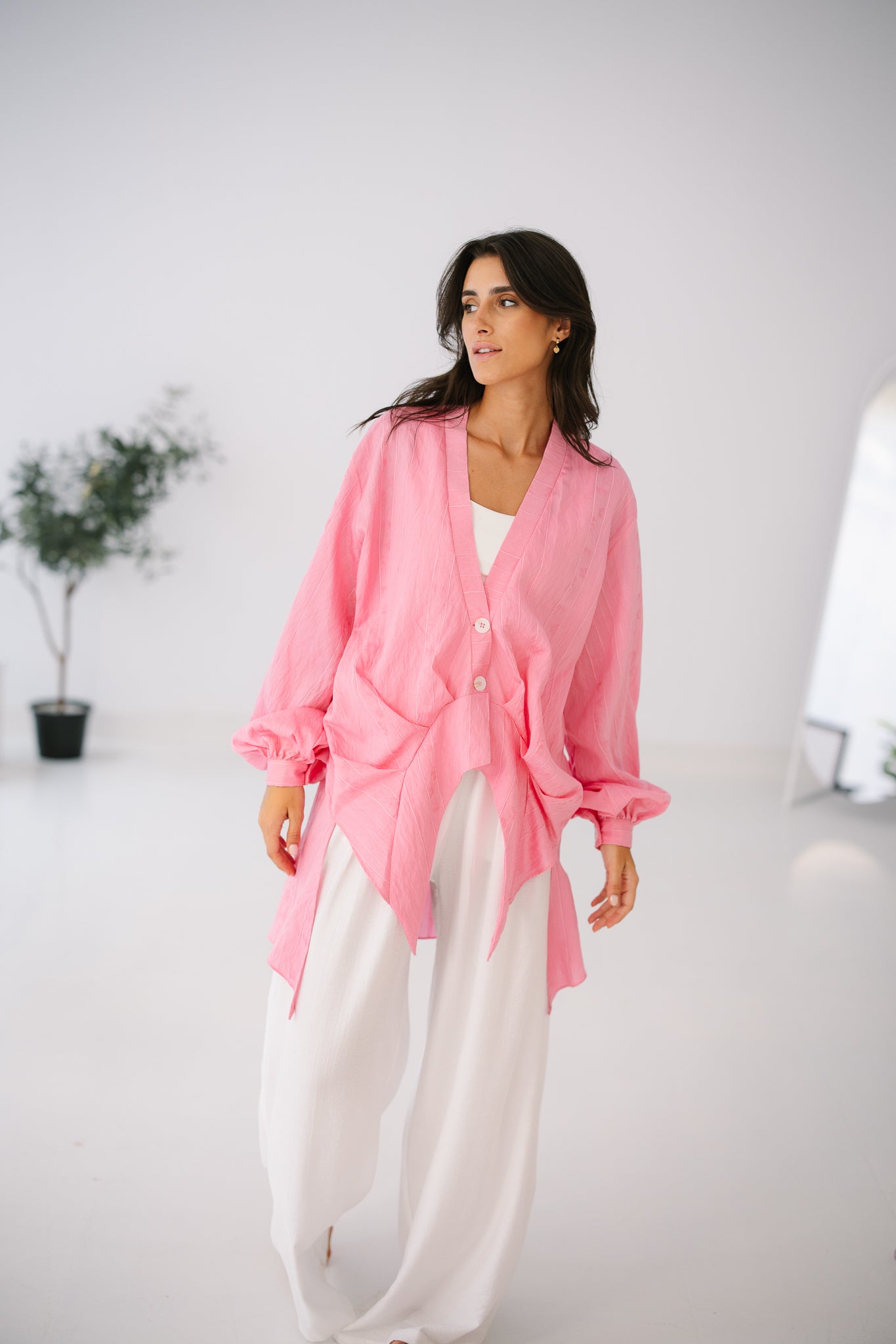 Coastal Textured Shirt - Pink