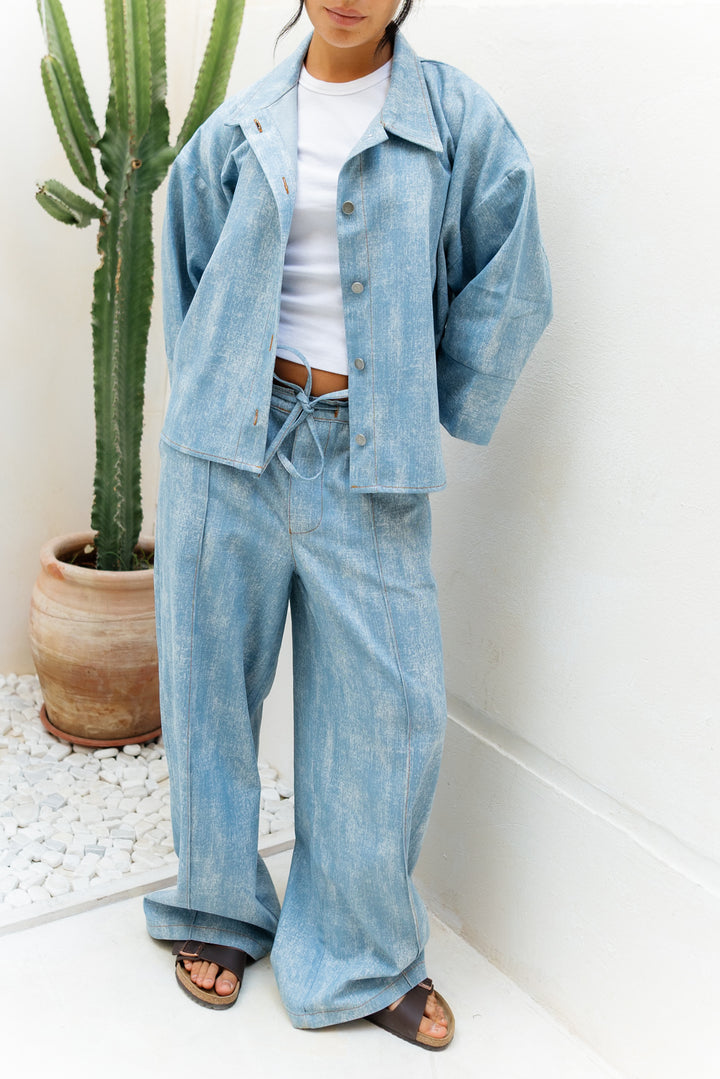 Light Faded Denim Joggers