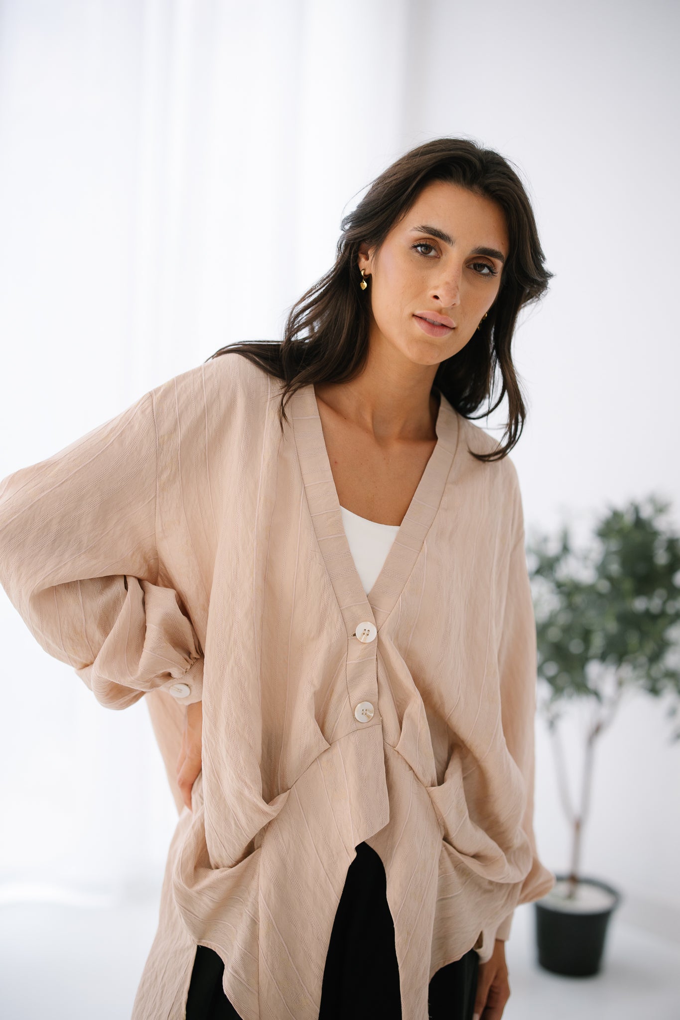 Coastal Textured Shirt - Beige