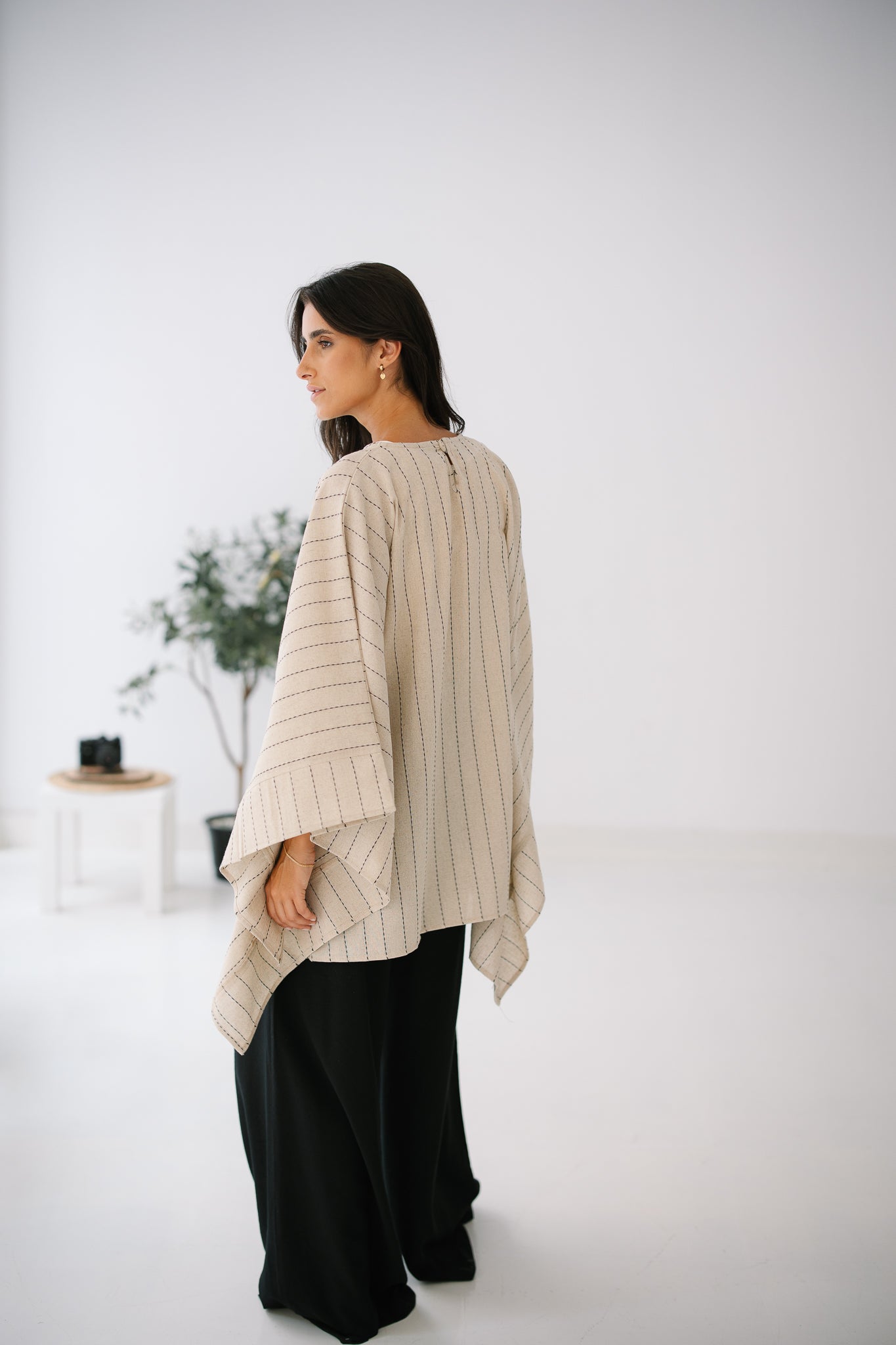 Striped Cape Top - Limited Edition (Black Stripes)