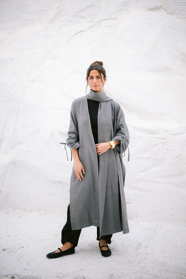 The Round Up Scarfed Kaftan - Dark Grey
