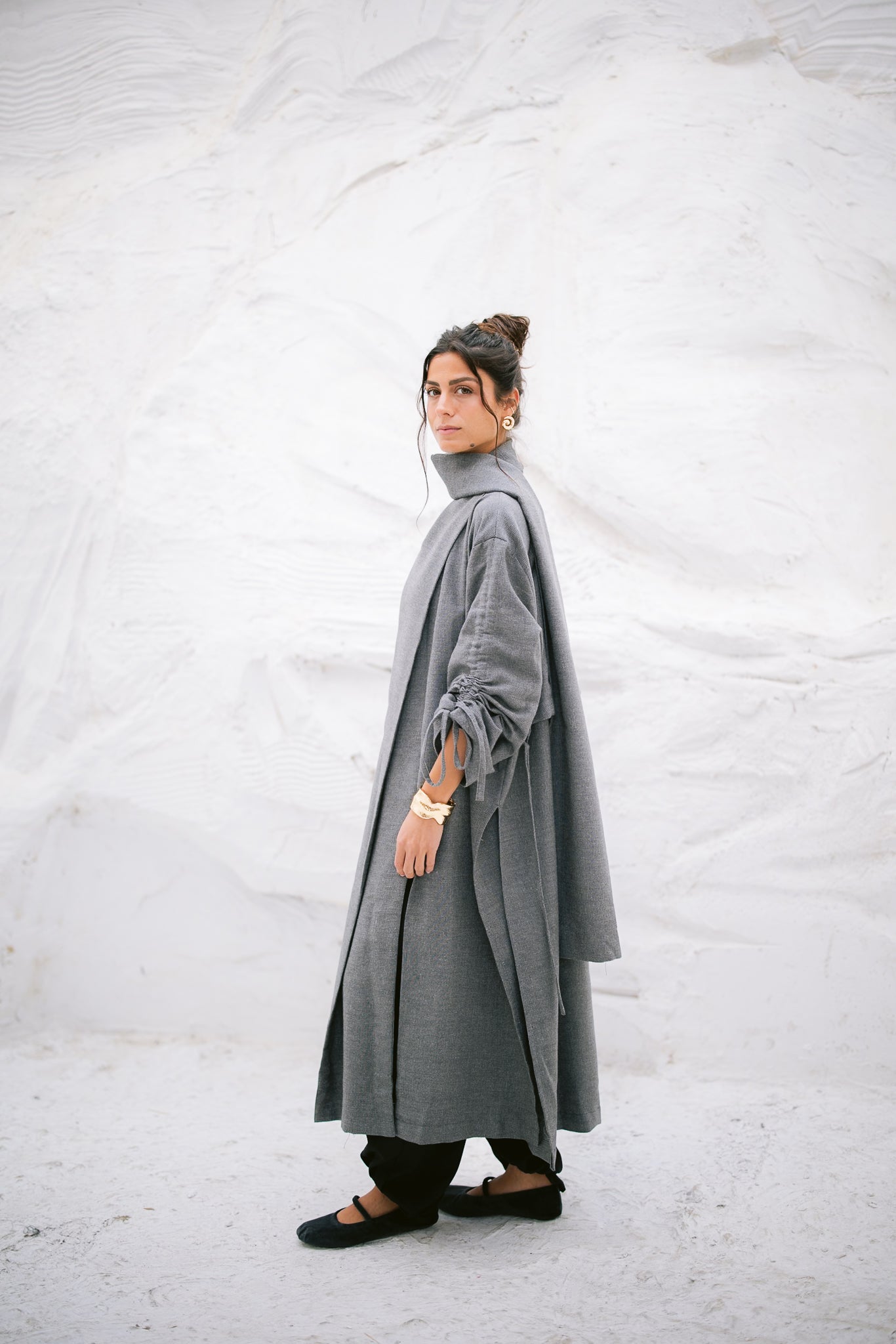 The Round Up Scarfed Kaftan - Dark Grey