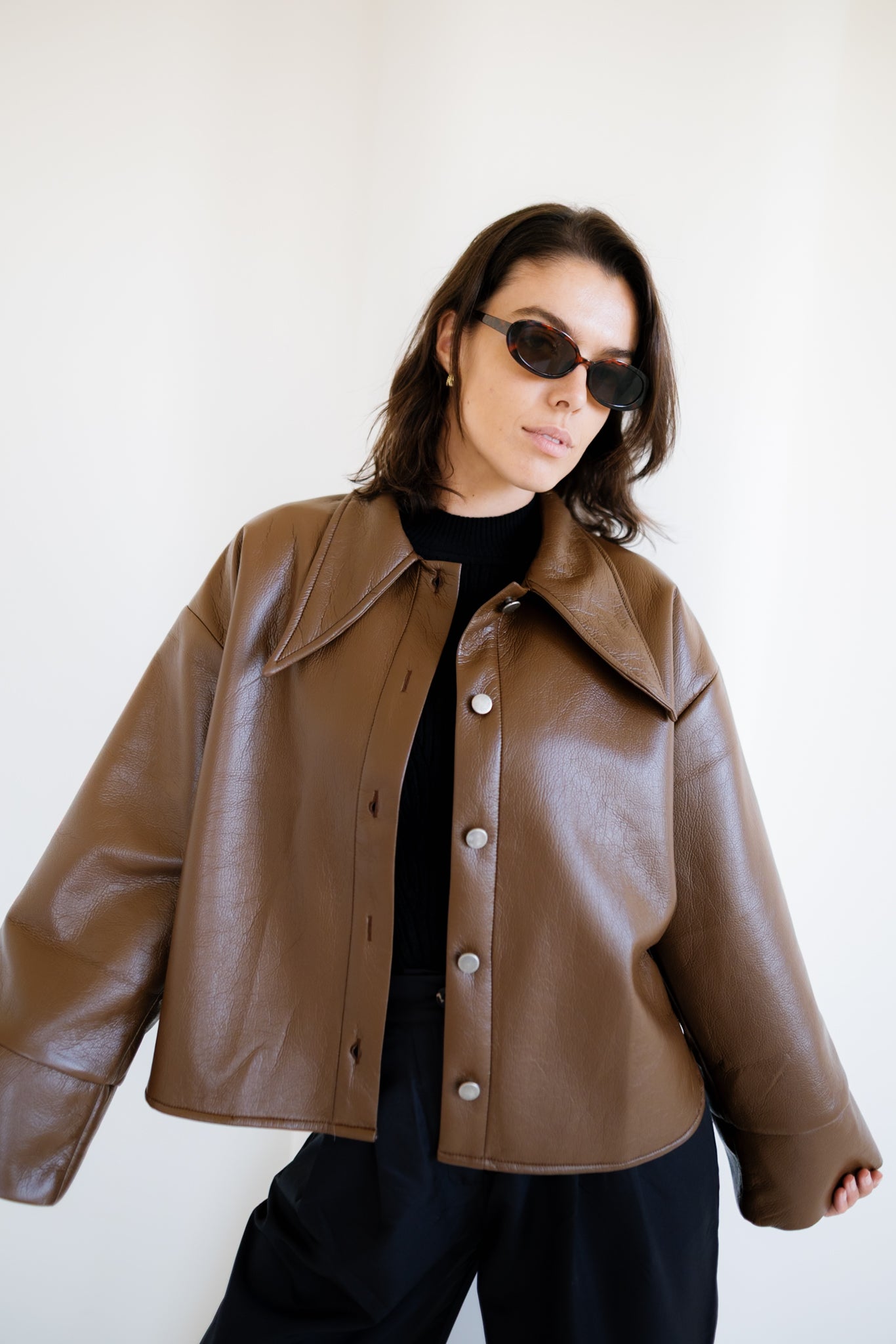 ジャケット・アウター OHOTORO Urban Leather Jacket brown Urban Leather Jacket - Brown – Naseeji