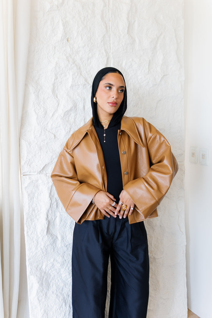 Urban Leather Jacket - Camel