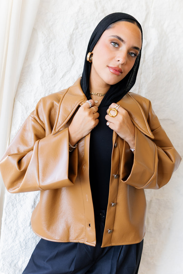 Urban Leather Jacket - Camel