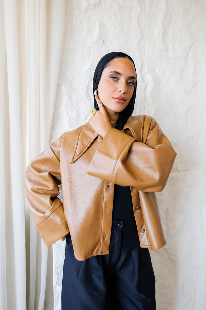 Urban Leather Jacket - Camel