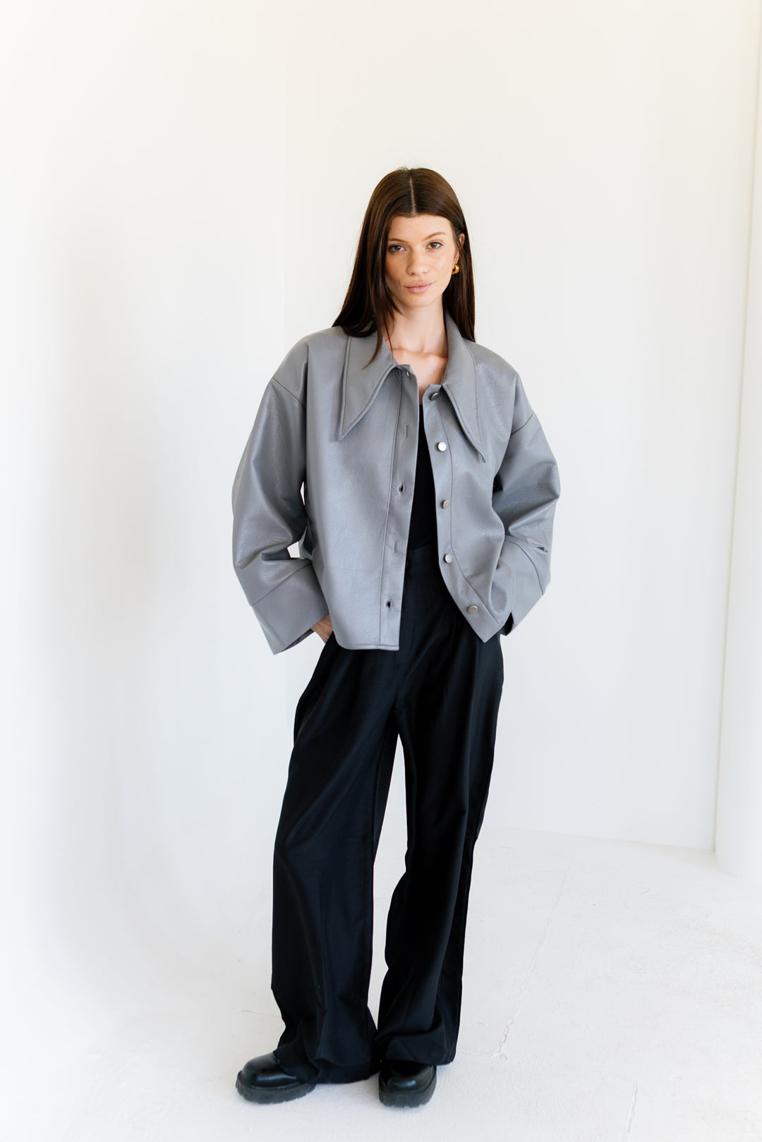 Urban Leather Jacket - Grey