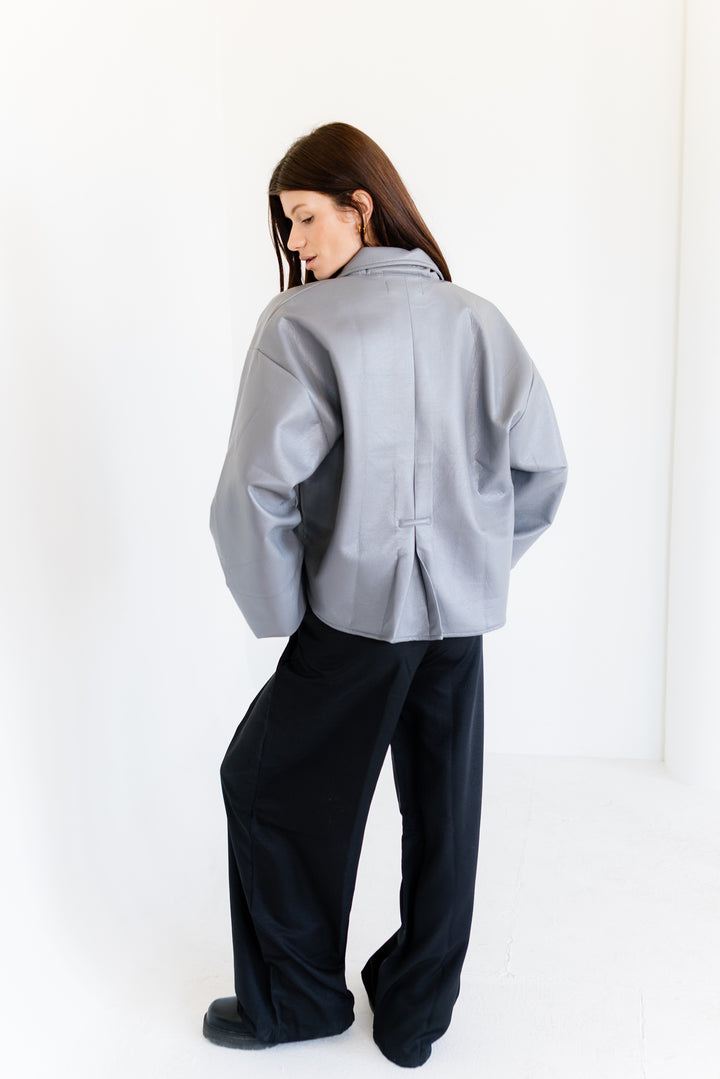 Urban Leather Jacket - Grey