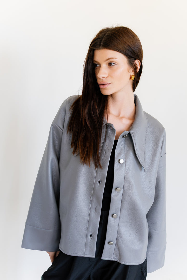 Urban Leather Jacket - Grey