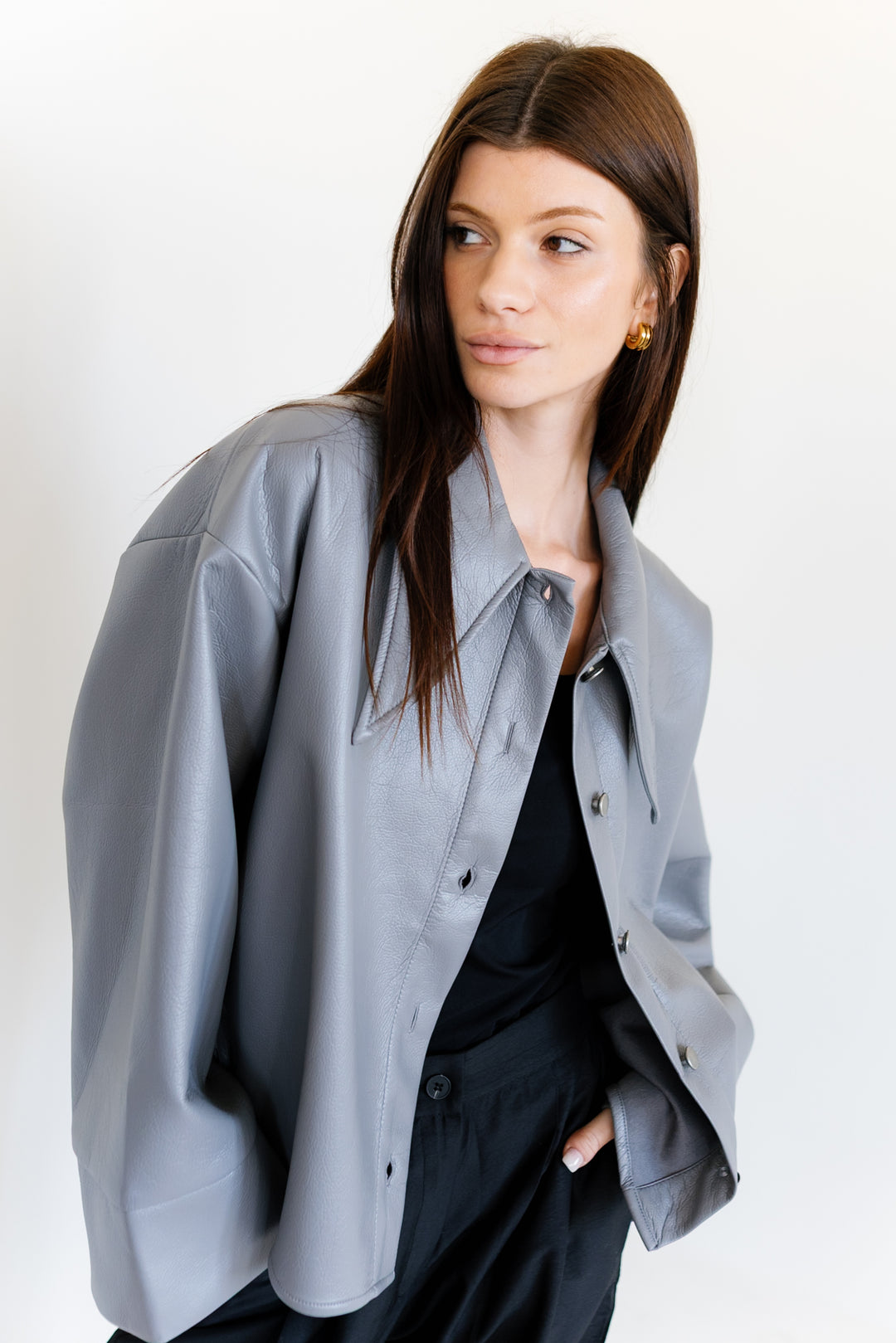 Urban Leather Jacket - Grey