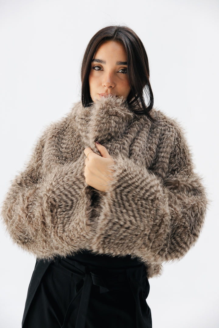 Plush Fur Jacket - Nude Beige (Premium Edition)