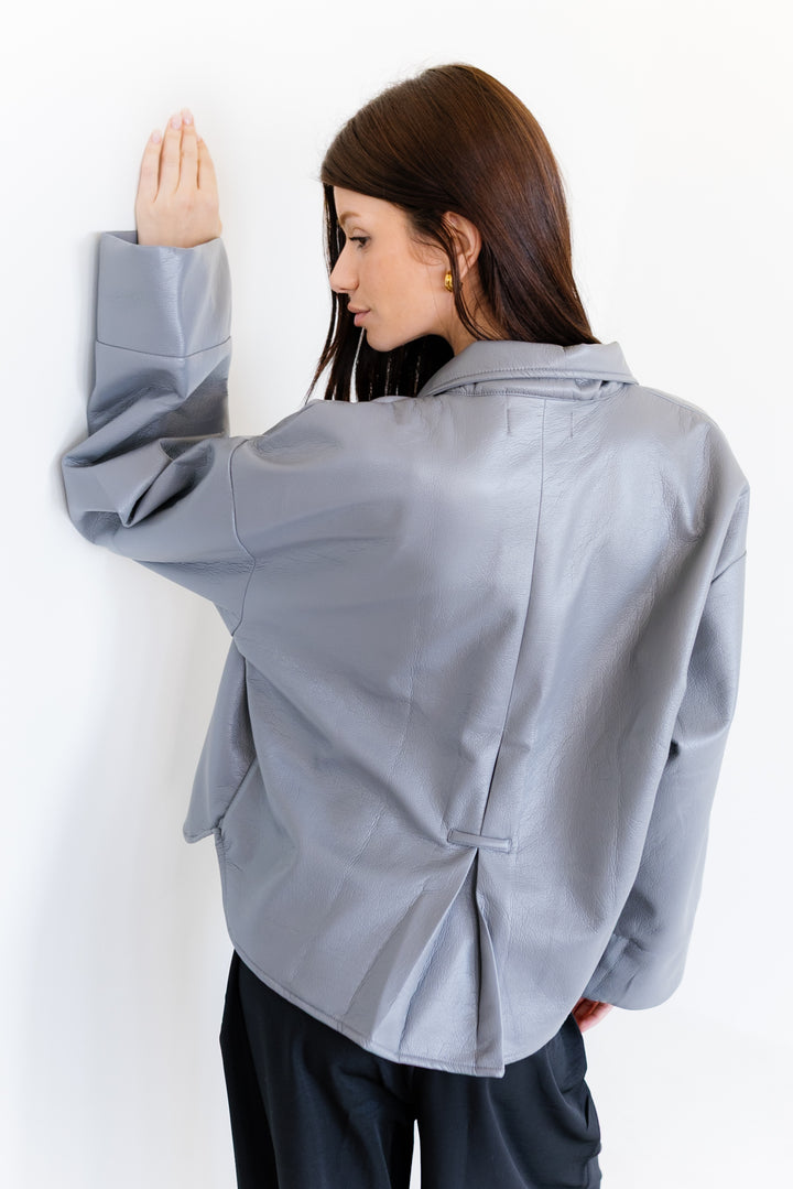 Urban Leather Jacket - Grey