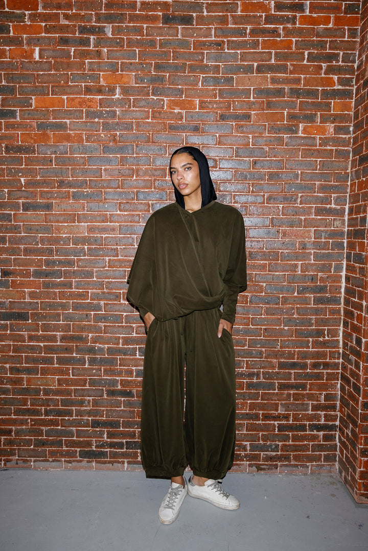 Gather Pants - Olive