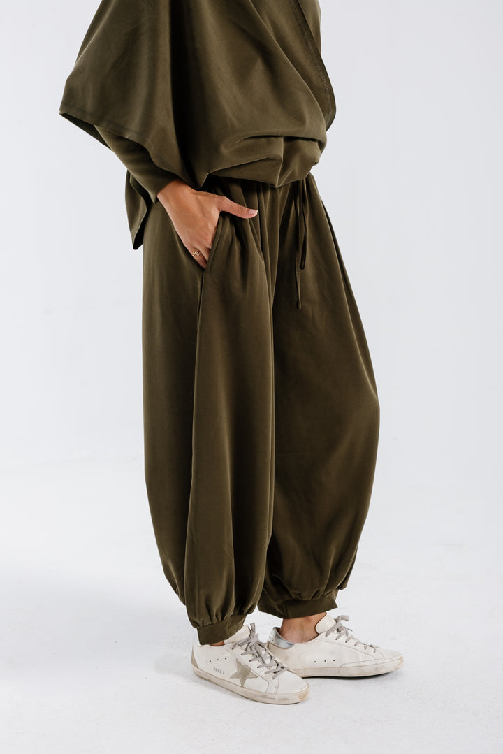 Gather Pants - Olive
