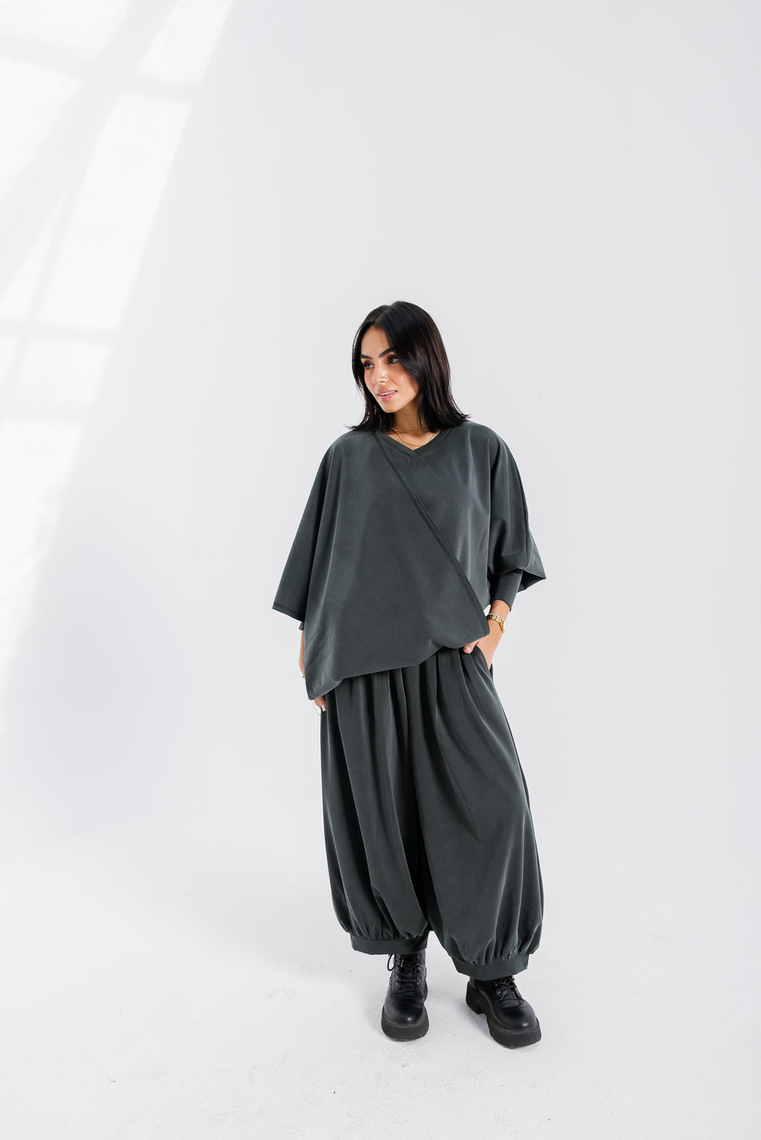 Gather Pants - Green