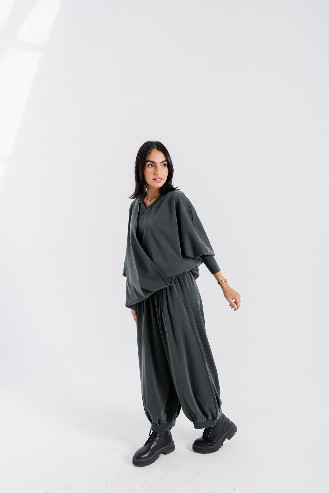 Gather Pants - Green