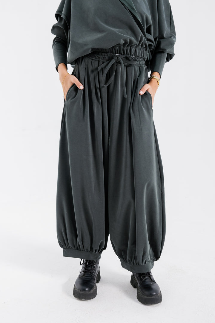 Gather Pants - Green